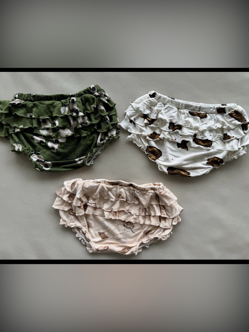 LOT Milkbarn Baby Bamboo Ruffle Butt Bloomers 6-12 Months $78